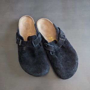 Birkenstock black suede Boston clogs 40